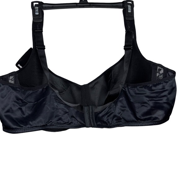 Avenue Black Lace Size 52DD Balconette Bra Underwire Adjustable straps - Picture 2 of 11